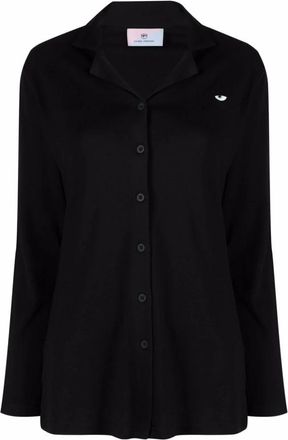 Chiara Ferragni Pigiama Banda Occhi - Dames - Overhemden - Zwart - S - Tweed - Overhemden