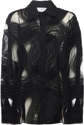 Genny wave-motif shirt - Black