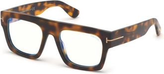 Tom Ford Vierkante Acetaat Brillen - Heren - Brillen - Bruin - 53 MM - Accessoires