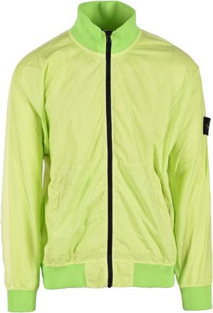Stone Island Green Zip-Up Cotton-Blend Bomber Jacket