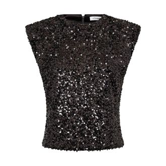 Co'Couture Dames, Tops, Zwart, Maat: S Leer