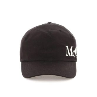 Alexander McQueen Baseballpet met logo-borduring - unisex - Petten - Zwart - M - Katoen - Accessoires