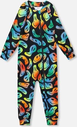 Deux par Deux One-Piece Thermal Underwear in Smiley Face Boy at Nordstrom, Size 18M