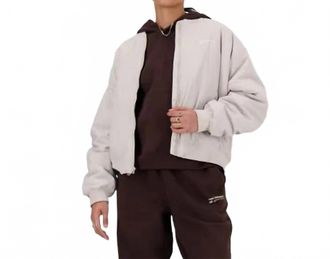 New Balance Woven Bomber Jacket In Graphite