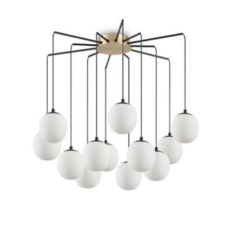 Netlighting Rhapsody Indoor Cluster Ceiling Pendant Lamp 12 Lights Black G9