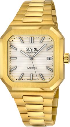 Gevril Group Mens Grand Concourse Swiss Automatic SA100 Decorated Movement with Custom Rotor Cotes de Geneve and Perlage Finishing Watch - Gold - One Size