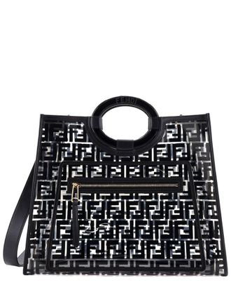 Fendi Fendi Black Zucca Pu Runaway Shopper Tote Medium (Authentic Pre-Loved)
