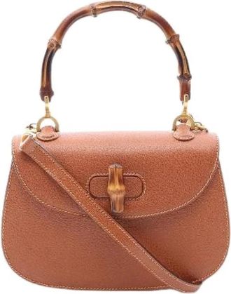 Gucci Pre-owned Leather gucci-bags - Dames - Vintage Handtas - Bruin - ONE Size - Vintage