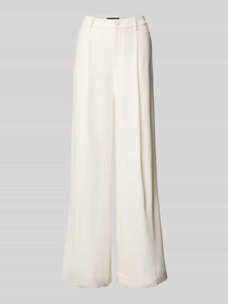 Lauren Ralph Lauren Wide Leg Bundfaltenhose mit Gürtelschlaufen Modell KIRAHN in Offwhite, Größe 40