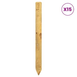 vidaXL Postes De Valla 15 Uds. Marr&oacute;n 60 Cm Madera De Pino Maciza Vidaxl