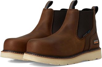 Ariat Rebar Wedge Chelsea Waterproof Composite Toe Work Boots Cowboy Boots Distressed Brown : 10.5 D - Medium