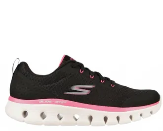 Skechers Womens Go Walk Glide-Step Flex-Summer Charm Shoe In Black/pink