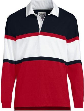 Lands End Long Sleeve Rugby Shirt in Red/white/navy Stripe at Nordstrom, Size X-Small