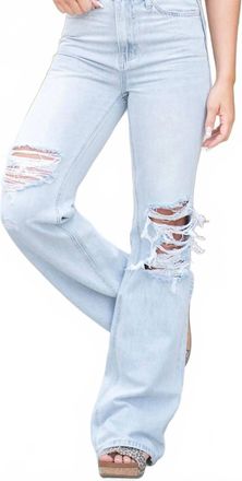 Flying Monkey Leslie 90s Vintage Flare Jean In Light Blue