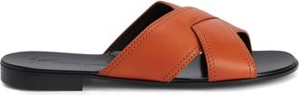 Giuseppe Zanotti Flavio crossed-leather sandals - men - Leather/Leather/Leather - 43 - Orange