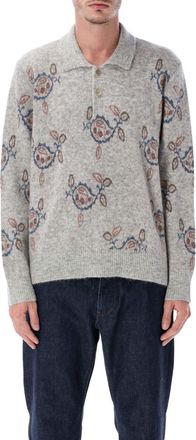 Corridor Maya Patterned Alpaca-Blend Polo Sweater