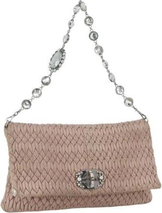 Miu Miu Pre-owned Clutches, female, Pink, Size: ONE SIZE Pre-owned Leather Shoulder Bag