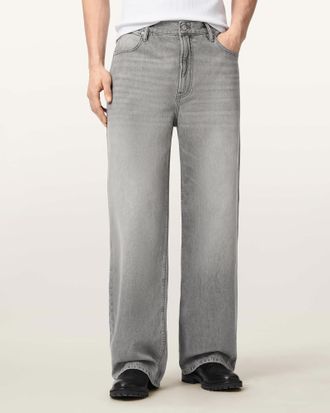 AllSaints Cotton Lenny Wide Leg Denim Jeans, Size: 28/L30