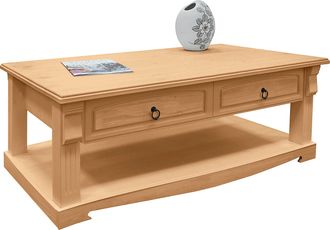 HOME AFFAIRE Couchtisch »Anna« Gesamtmasse (B/T/H): ca. 120/65/43 cm, Kaffeetisch mit Schublade und Ablage, Massivholz, FSC