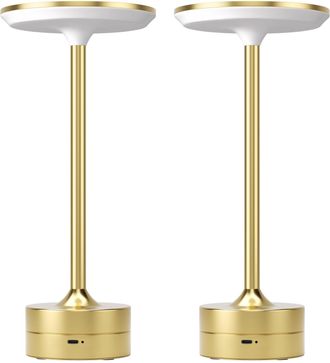 OEM Juego De 2 L&aacute;mparas De Mesa Led Recargables, A Pilas Y Con Regulador De Intensidad De 3 Colores, Ideales Para Restaurantes, Dormitorios Y Patios