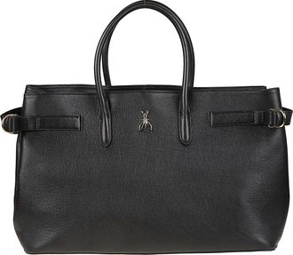 Patrizia Pepe Textured Calf Leather Rectangular Adjustable Strap Tote Bag