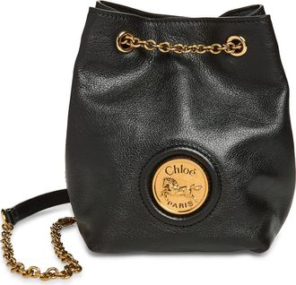 Chlo&eacute; Horse Medal Leather Shoulder Bag in Black at Nordstrom