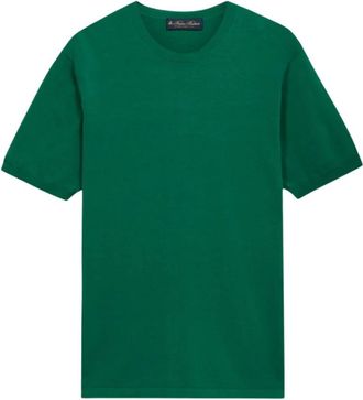 Brooks Brothers Gegemerceerd katoenen T-shirt - Heren - T-shirts - Groen - L - Katoen - Tops