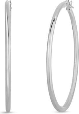 Roberto Coin The Perfect Hoop Classic Earrings Large 18K White Gold 556023AWER00