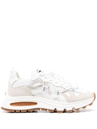Dsquared2 panelled low-top sneakers - men - Calf Leather/Calf Leather/Rubber/Fabric/Fabric - 44 - White