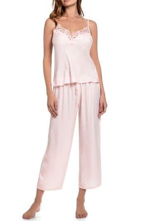 In Bloom by Jonquil Everlee Lace Trim Satin Pajamas in Rose Quartz at Nordstrom Rack, Size Small