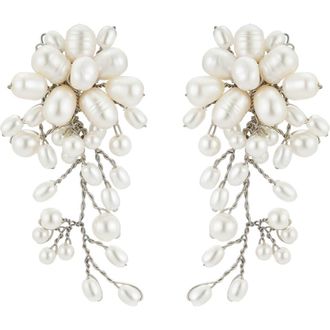 Untamed Petals Moore Freshwater Pearl Earrings in Silver at Nordstrom