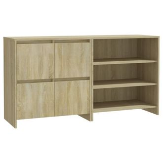 Berkfield Home 2 Piece Sideboard Sonoma Oak Engineered Wood in Beige