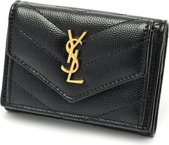 Saint Laurent Black Leather Wallet (Tri-Fold) (Pre-Owned)