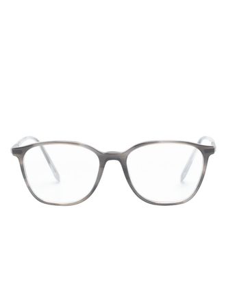 Giorgio Armani logo-engraved round-frame glasses - Grey