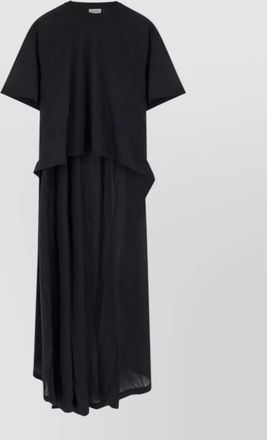 Balenciaga longline layered jersey top round neck