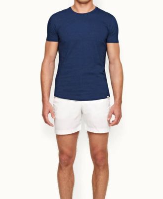 Orlebar Brown Round Neck Short Sleeve T-Shirt In Denim Pigment