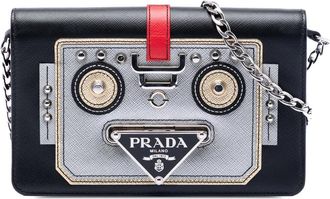 Prada Pre-owned Prada Saffiano Robot Wallet on Chain Ladies PHVWOASV271BBBML