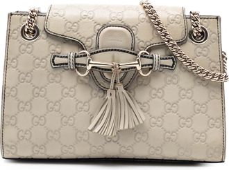 Gucci Pre-owned Womens Small Guccissima Emily Shoulder Bag - Cream Leather - One Size