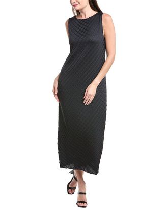 Lafayette 148 New York Diamond Plisse Sleeveless Midi Dress
