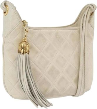 Chanel Pre-owned Cross Body Bags, female, Beige, Size: ONE SIZE Pre-owned Leather Cross Body Bag