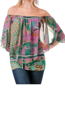 Vava Mina Convertible Top In Floral Lavender Palace