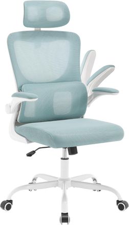 Woltu Woltu Silla De Oficina - Sill&oacute;n Ergon&oacute;mico Con Soporte Lumbar, Respaldo Reclinable Y Altura Regulable, Azul