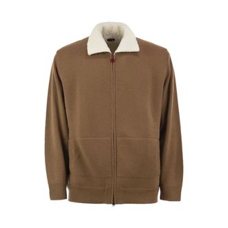 Kiton Wollen vest van kasjmier - Heren - Sweatshirts & Hoodies - Beige - Maat: XL Wol