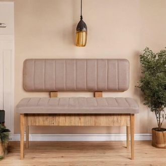 Dmora Banco Salento, Soporta Hasta 150 Kg, Estructura Rosa, Altura Asiento 51 Cm, 110x40x85h Cm Roble Marr&oacute;n