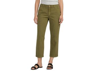Jag Jeans Chino Tailored Crop Pant Womens Dress Pants Moss : 12, Cotton/Linen
