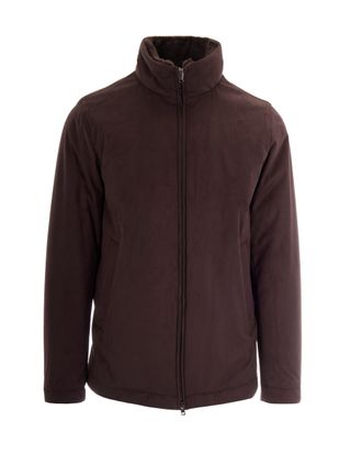 Herno Dark Brown Suede High Neck Jacket