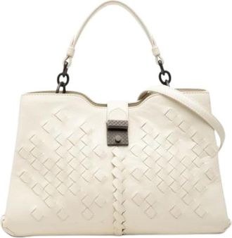 Bottega Veneta Pre-owned Intrecciato Napoli lederen 2way tas - Dames - Vintage Handtas - Wit - ONE Size - Leer - Vintage