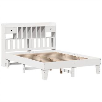 vidaXL Bed Frame without Mattress White 140x190 cm Solid Wood Pine Vidaxl