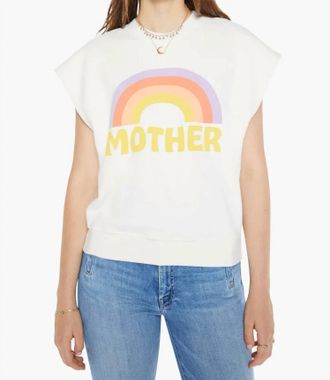 Mother Drop Square Short Sleeve Sweatshirt In Over Mother