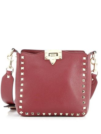Valentino Garavani Rockstud Flip Lock Messenger Bag Leather Mini crossbody bag - Rosso